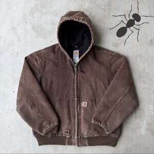 Carhartt J130 DKB brown hooded work wear jacket